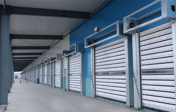 300.000kg মোট ওজন অ্যালুমিনিয়াম খাদ দ্রুত রোল আপ স্পিরাল সিকিউরিটি দরজা গুদাম জন্য